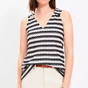 LOFT Crochet V-Neck Top